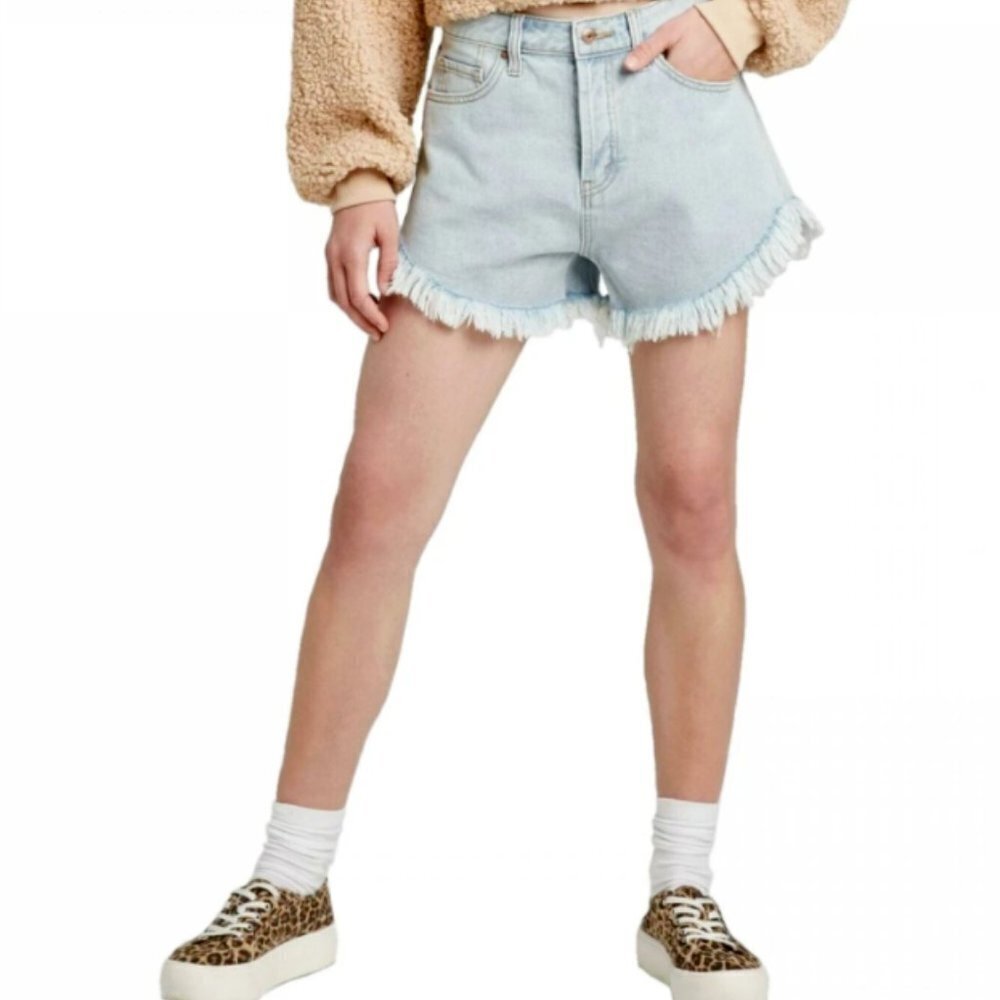 Wild Fable™ Frayed Hem High-Rise Jean Shorts - Picture 5 of 12